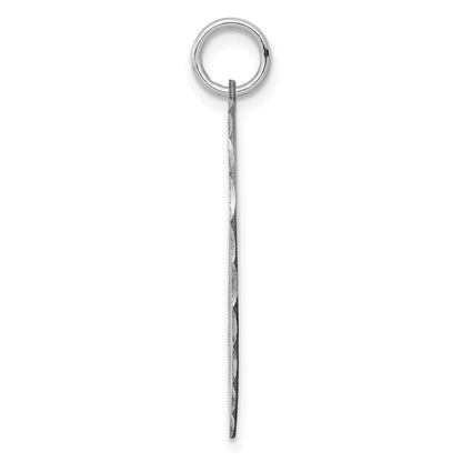 Sterling Silver Ss Rh-Plt Engraveable Heart Patterned Polished Front/Satin Back Disc