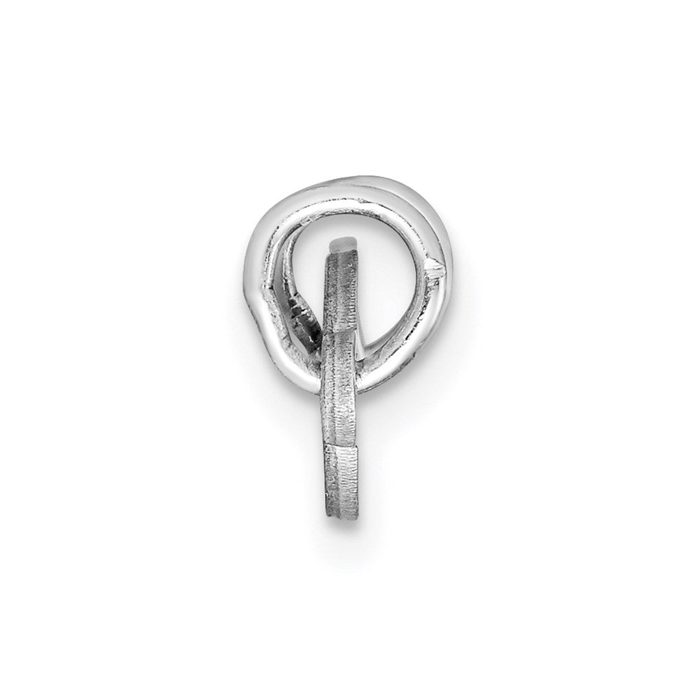 Sterling Silver Rh-Plt Engraveable Polished Front/Satin Back Plate