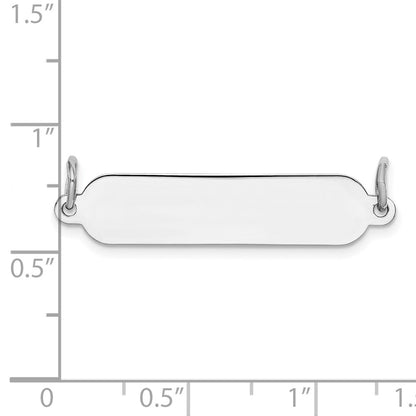 Sterling Silver Rh-Plt Engraveable Polished Front/Satin Back Plate