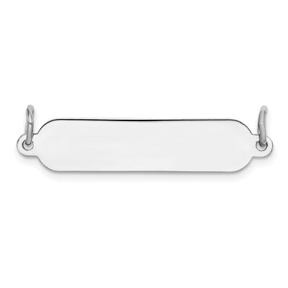 Sterling Silver Rh-Plt Engraveable Polished Front/Satin Back Plate