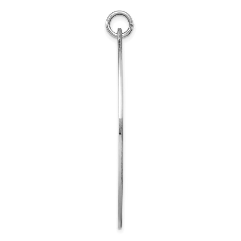 Sterling Silver Sterl Rh-Plt Engraveable Oval Polished Front/Satin Back Disc Charm