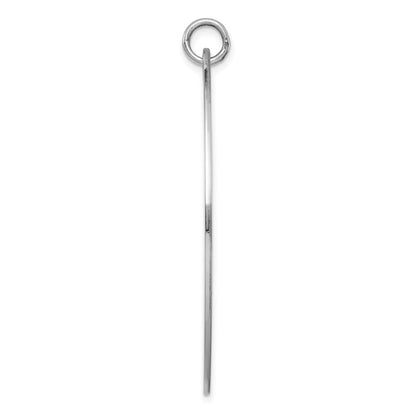 Sterling Silver Sterl Rh-Plt Engraveable Oval Polished Front/Satin Back Disc Charm