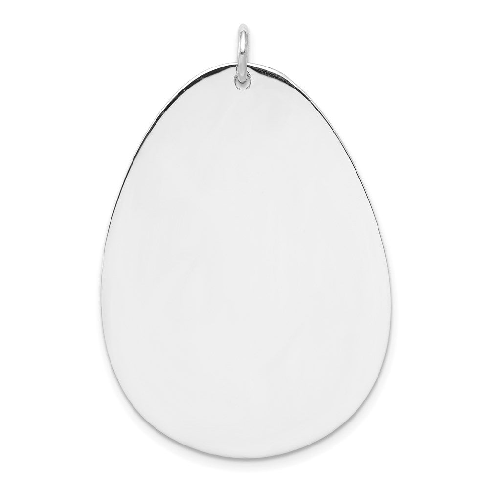 Sterling Silver Rh-Plt Engraveable Polished Front/Satin Back Disc Charm