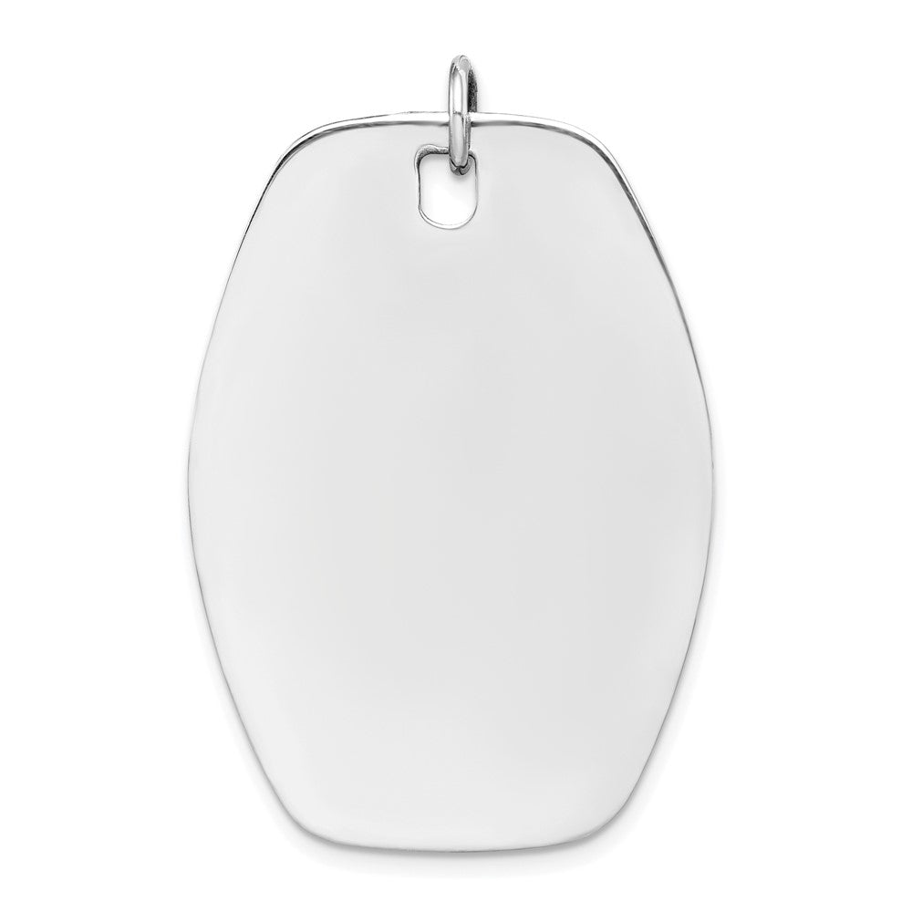 Sterling Silver Rh-Plt Engraveable Polished Front/Satin Back Disc Charm