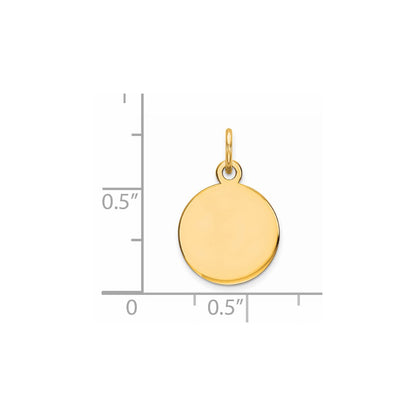 Ss/Gold Plated Sterling Silver Gp Engraveable Round Polished Disc Charm