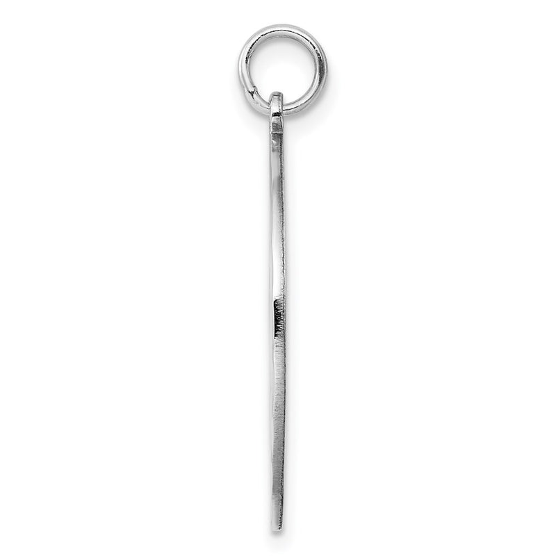Sterling Silver Rhodium Plated Eng. Round Polished Front/back Disc Charm