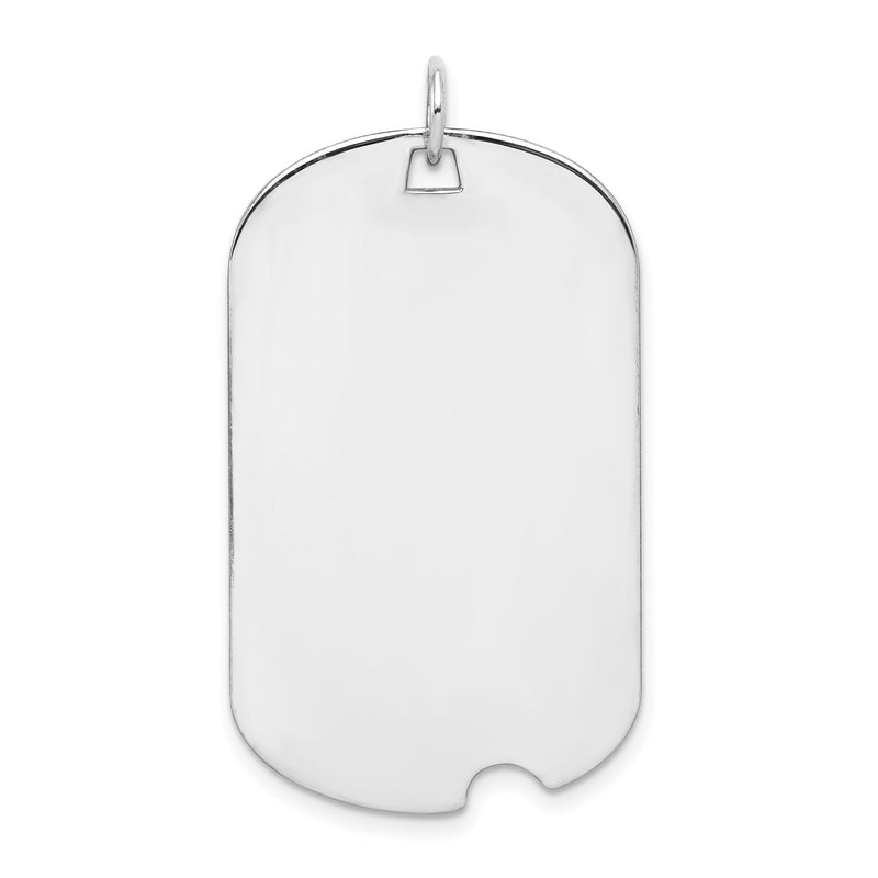 Sterling Silver Rhodium-Plated Engraveable Dog Tag Disc Charm