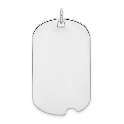 Sterling Silver Rhodium-Plated Engraveable Dog Tag Disc Charm