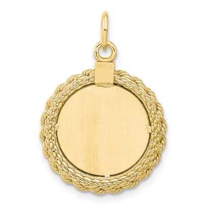 Ss/Gold Plated Sterling Silver Gp Engraveable Round With Rope Polished Disc