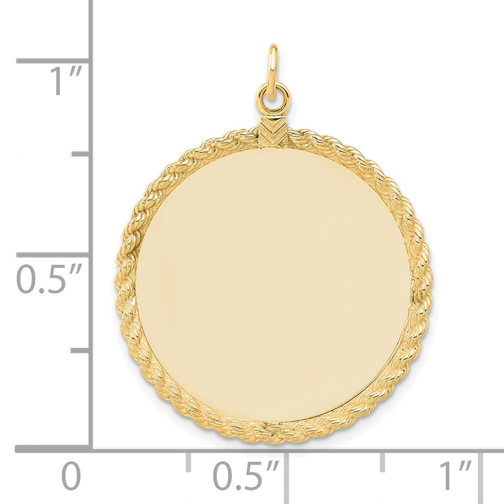 Ss/Gold Plated Sterling Silver Gp Engraveable Round With Rope Polished Disc