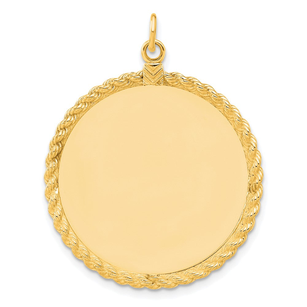 Ss/Gold Plated Sterling Silver Gp Engraveable Round With Rope Polished Disc