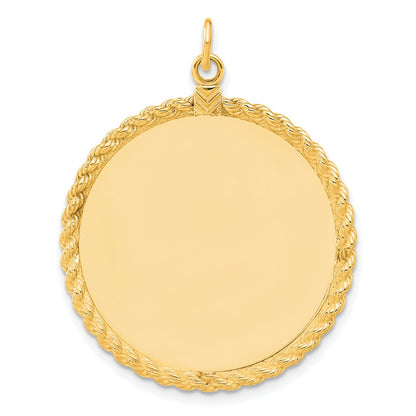Ss/Gold Plated Sterling Silver Gp Engraveable Round With Rope Polished Disc
