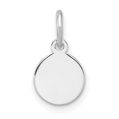 Sterling Silver Rh-Plt Engraveable Round Polished Front/satin Back Disc Charm