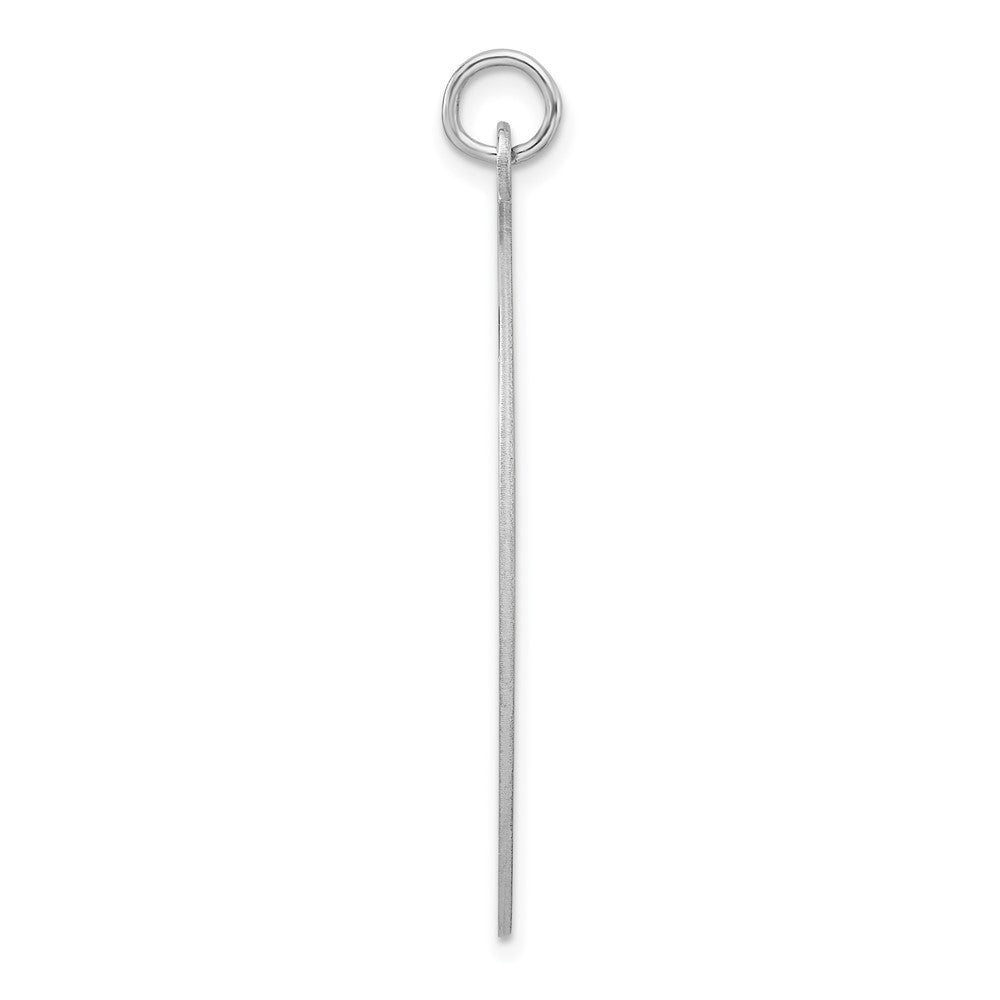 Sterling Silver Rhodium Plated Eng. Rnd Polish Front/satin Back Disc Charm