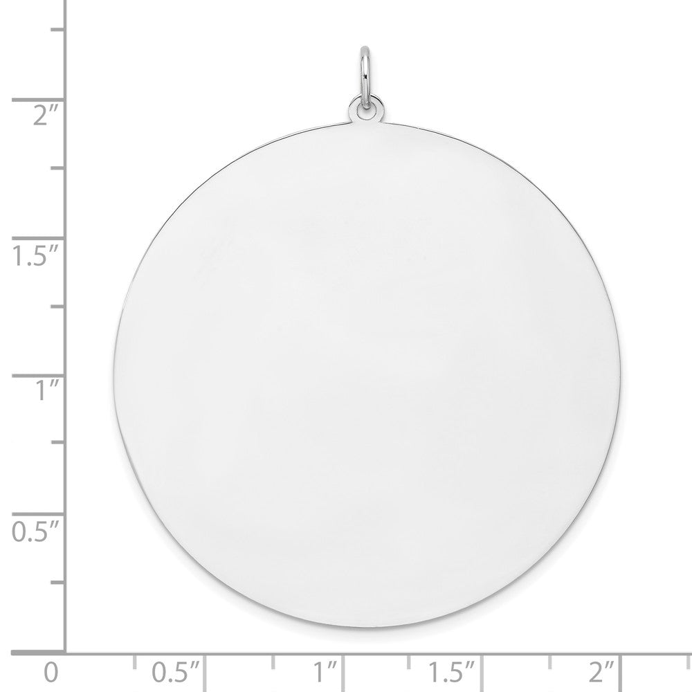 Sterling Silver Rhodium Plated Eng. Rnd Polish Front/back Disc Charm