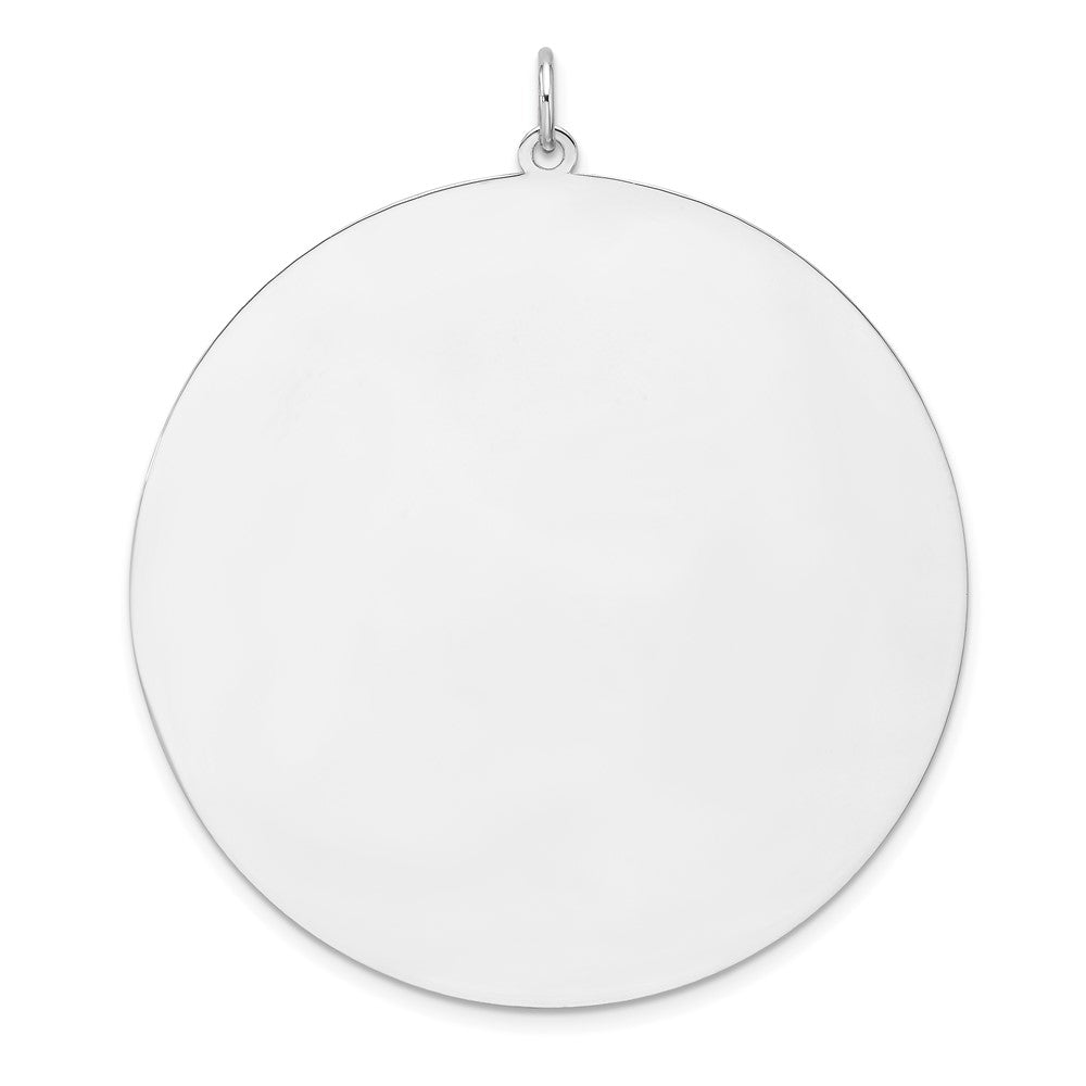 Sterling Silver Rhodium Plated Eng. Rnd Polish Front/back Disc Charm