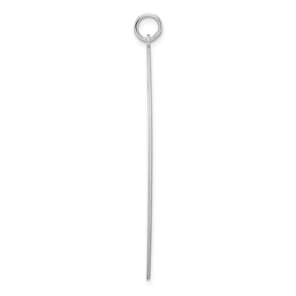 Sterling Silver Rhodium Plated Eng. Rnd Polish Front/satin Back Disc Charm