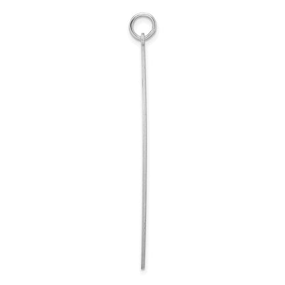 Sterling Silver Rhodium Plated Eng. Rnd Polish Front/satin Back Disc Charm