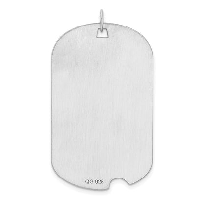 Sterling Silver Rhodium-Plated Engravable Dog Tag Disc Charm