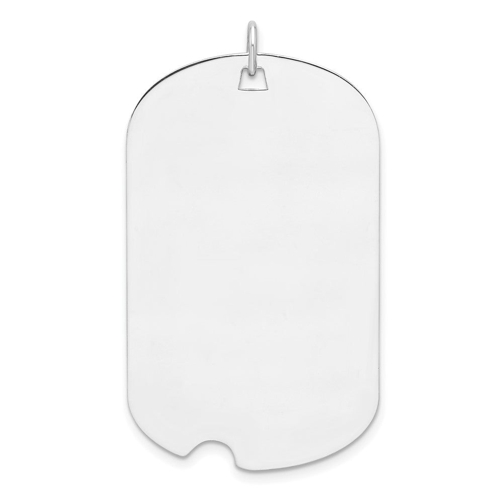 Sterling Silver Rhodium-Plated Engravable Dog Tag Disc Charm
