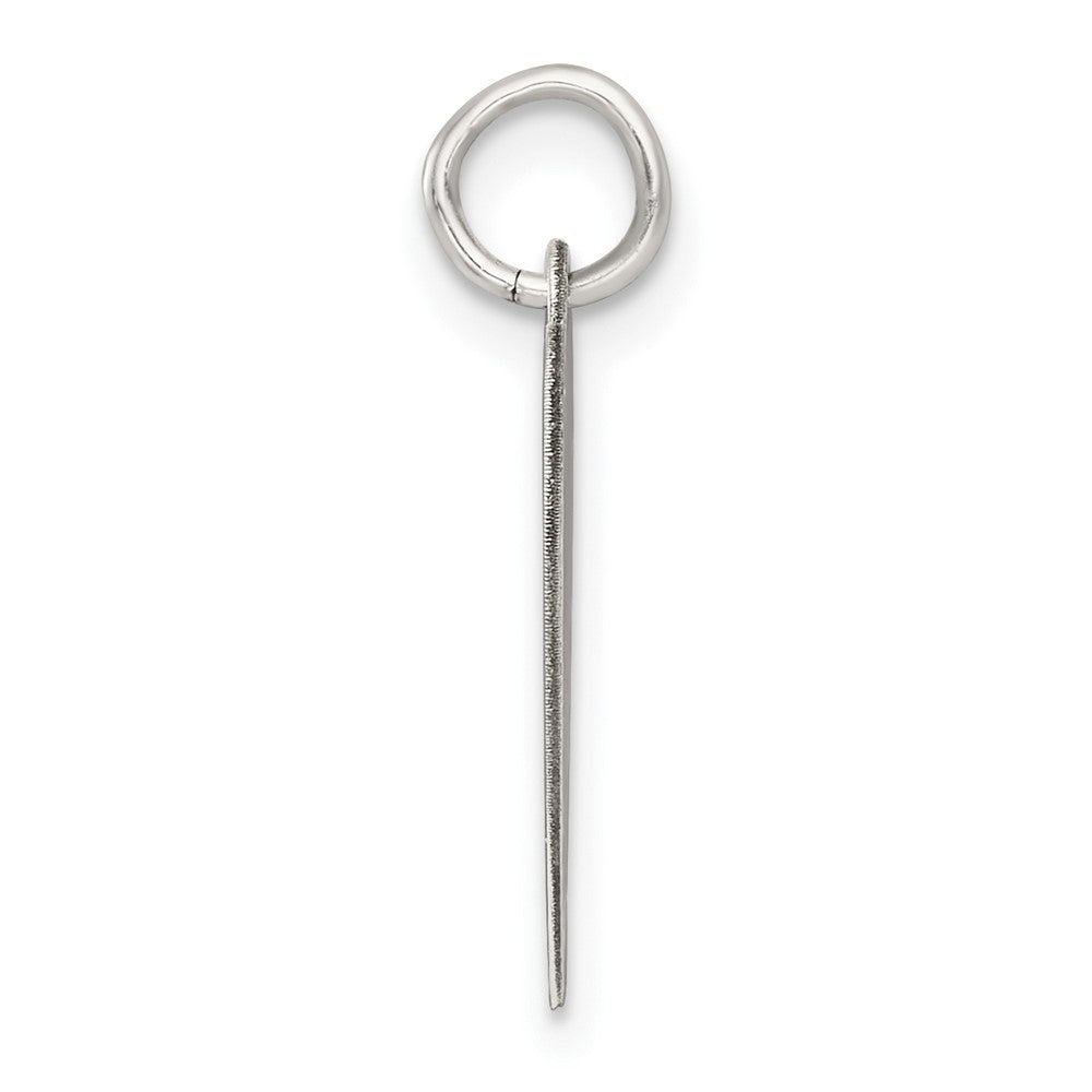 Sterling Silver Rh-Plt Engraveable Heart Polished Front/satin Back Disc Charm