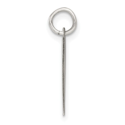 Sterling Silver Rh-Plt Engraveable Heart Polished Front/satin Back Disc Charm