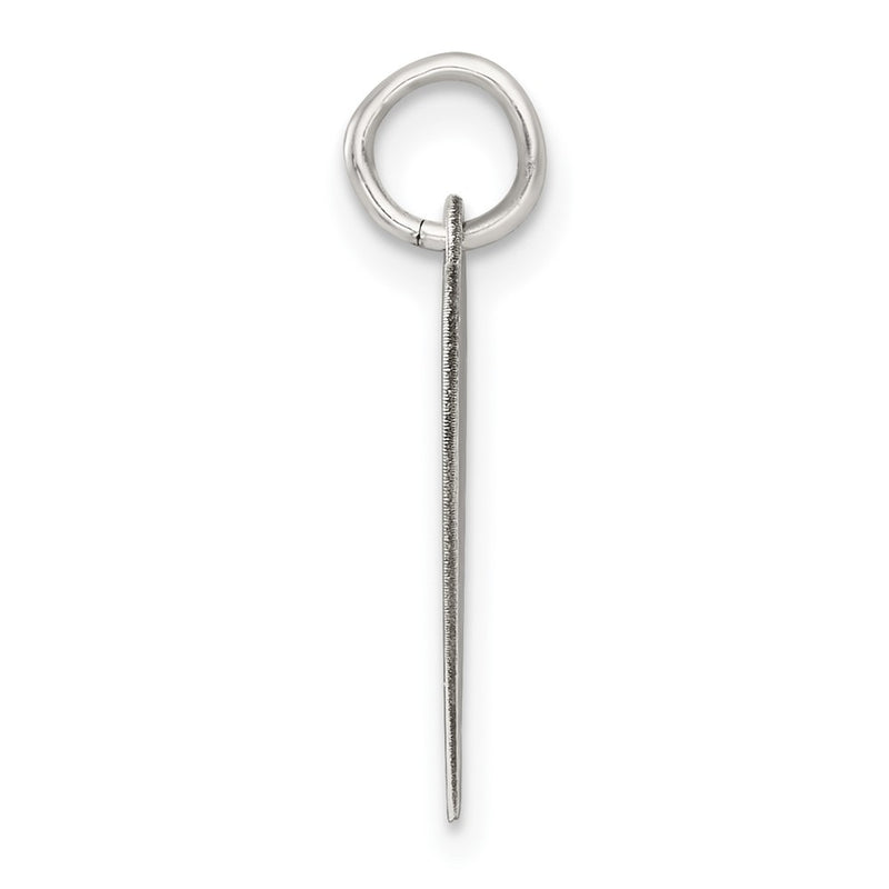 Sterling Silver Rh-Plt Engraveable Heart Polished Front/satin Back Disc Charm