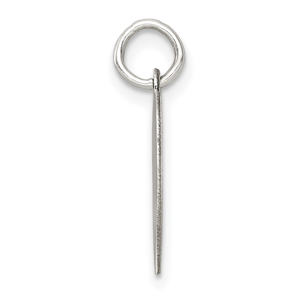 Sterling Silver Rh-Plt Engraveable Heart Polished Front/satin Back Disc Charm