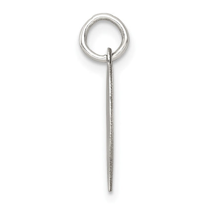 Sterling Silver Rh-Plt Engraveable Heart Polished Front/satin Back Disc Charm