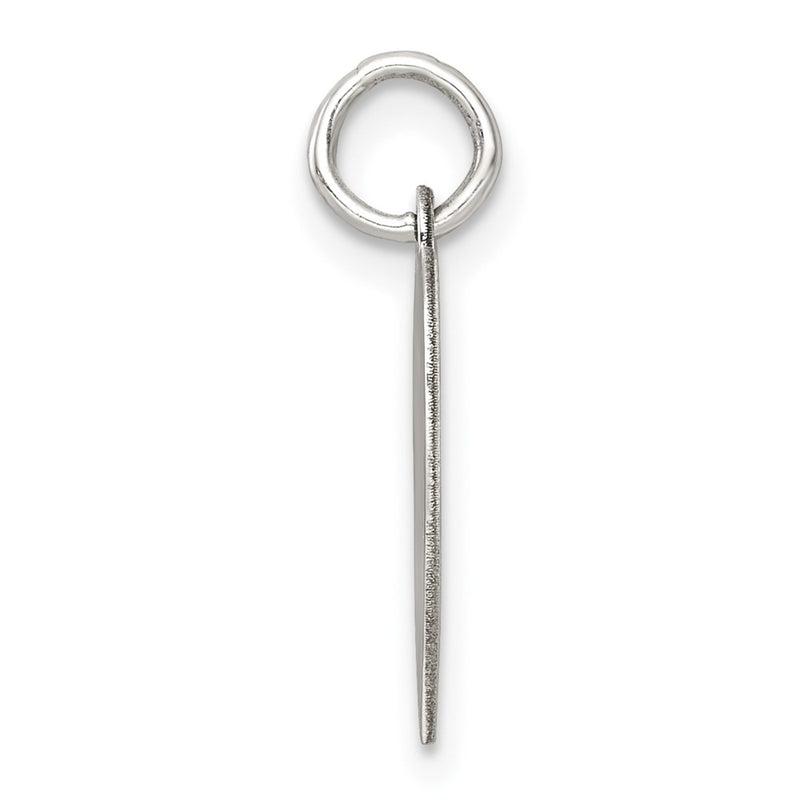 Sterling Silver Rh-Plt Engraveable Heart Polished Front/satin Back Disc Charm