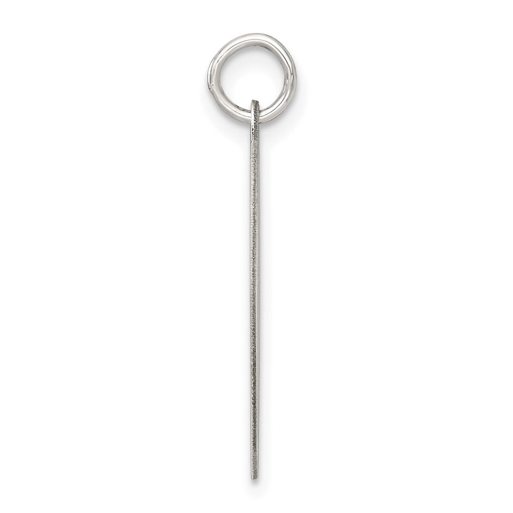 Sterling Silver Rh-Plt Engraveable Heart Polished Front/satin Back Disc Charm