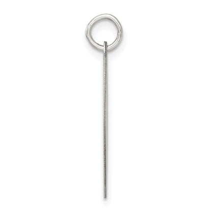 Sterling Silver Rh-Plt Engraveable Heart Polished Front/satin Back Disc Charm