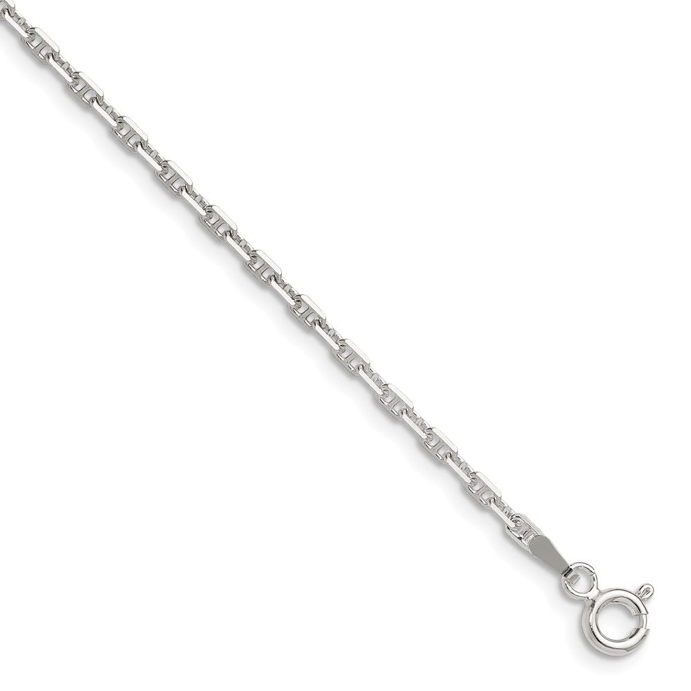 Sterling Silver Polished and D/c 2mm Mariner Link Chain
