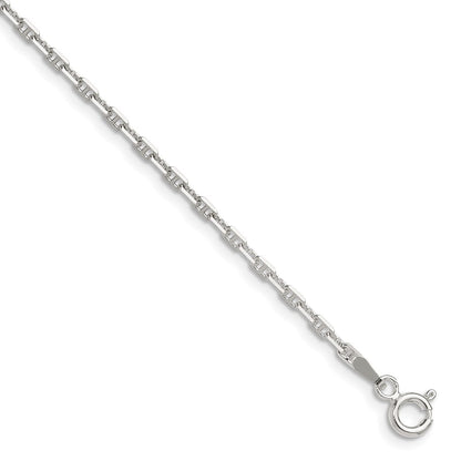 Sterling Silver Polished and D/c 2mm Mariner Link Chain