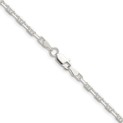 Sterling Silver Polished and D/c 3mm Mariner Link Chain