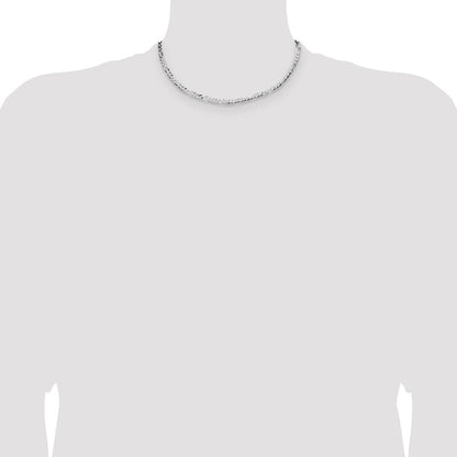 Sterling Silver 4.0mm Lightweight Flat Figaro Chain Necklace