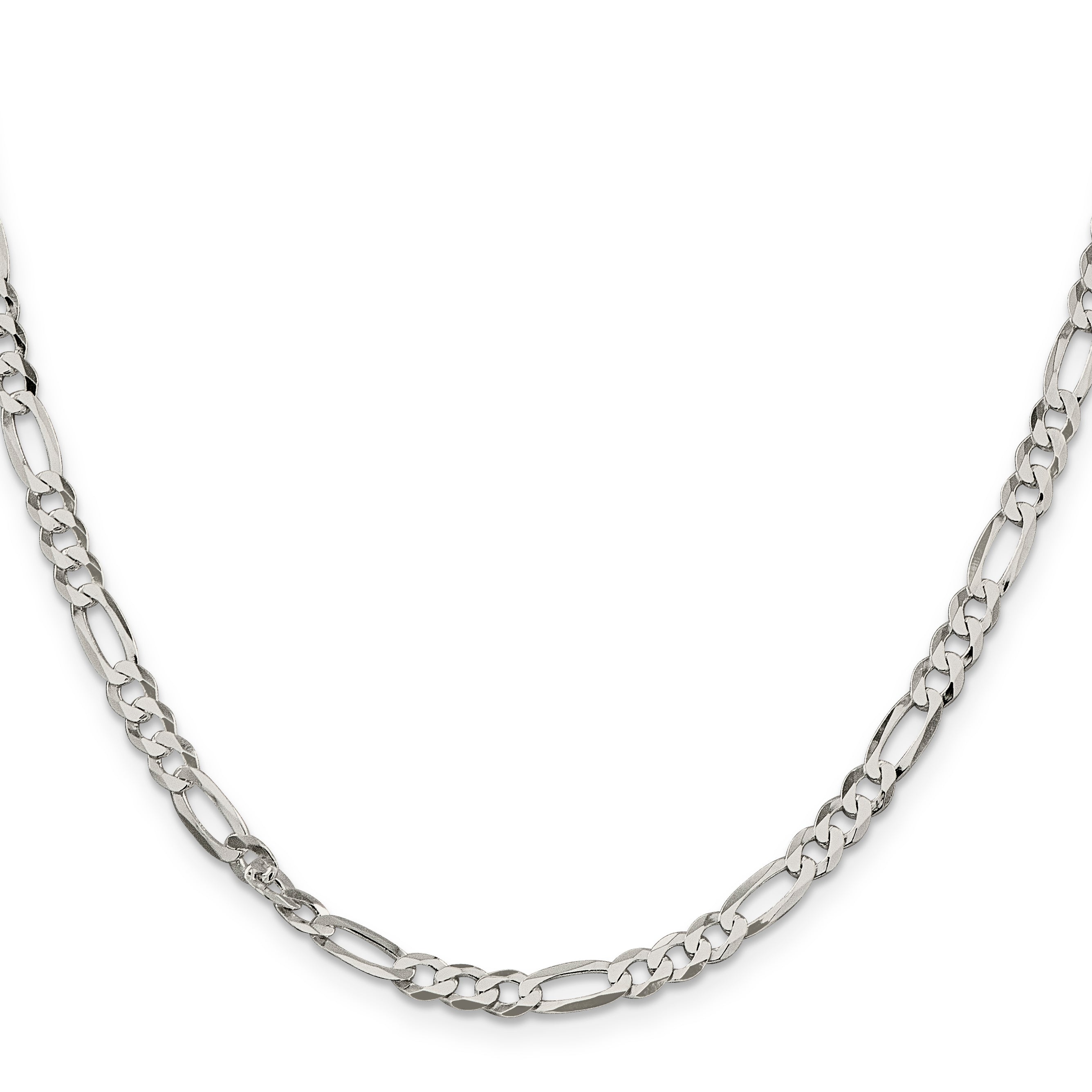18 Inch Sterling Silver 4.5mm Lightweight Flat Figaro Chain