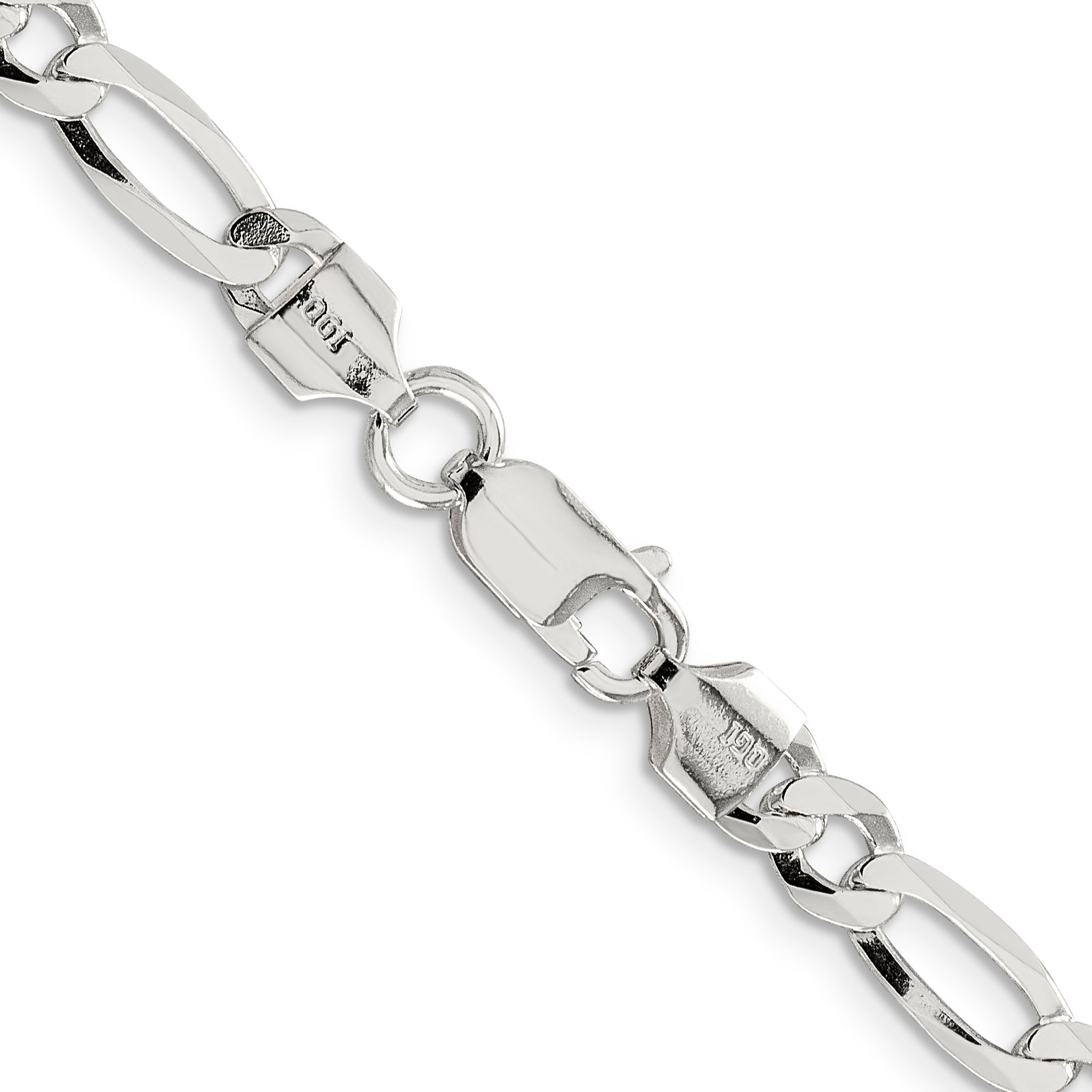26 Inch Sterling Silver 5.5mm Lightweight Flat Figaro Chain