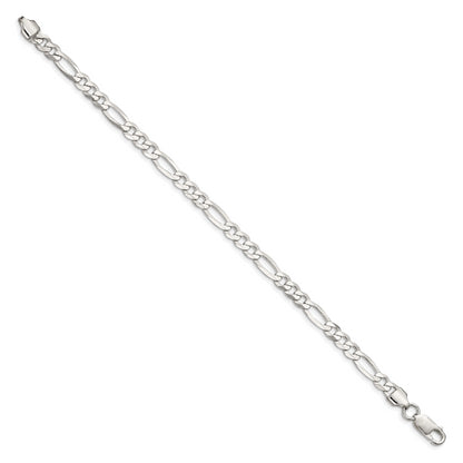8 Inch Sterling Silver 5.5mm Lightweight Flat Figaro Chain