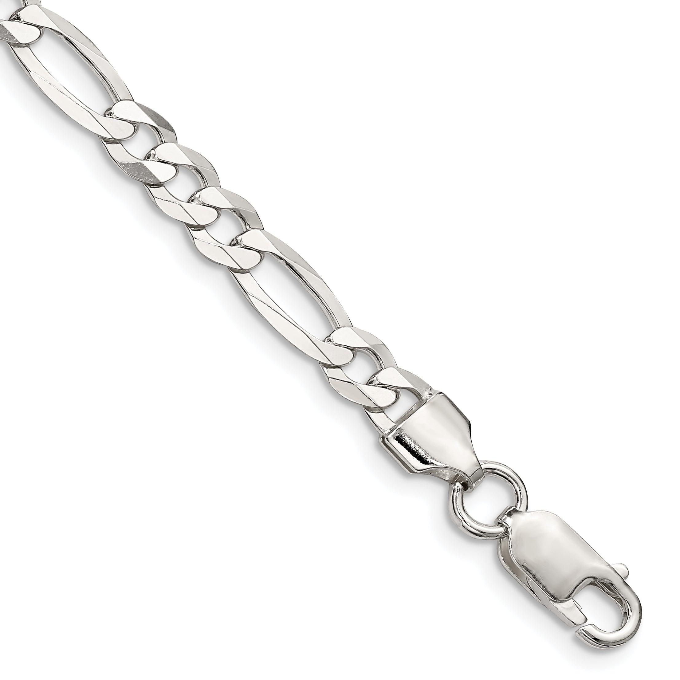 9 Inch Sterling Silver 5.5mm Lightweight Flat Figaro Chain