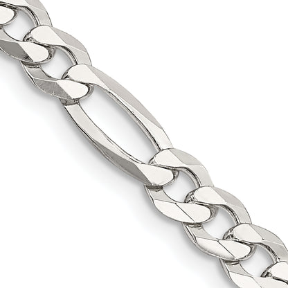 20 Inch Sterling Silver 5.5mm Lightweight Flat Figaro Chain