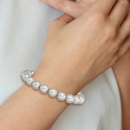 Fashion Majestik 10-11mm Grey Imitation Shell Pearl Stretch Bracelet