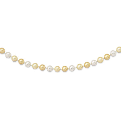 sterling-silver-majestik-rhodium-plated-12-13mm-yellow-and-white-imitation-shell-pearl-hand-knotted-necklace