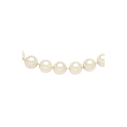 Fashion Majestik 10-11mm White Imitation Shell Pearl Hand-Knotted Slip-On Necklace