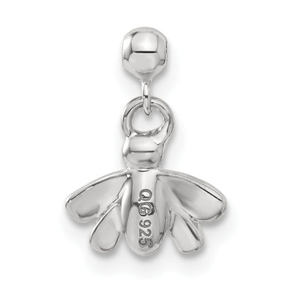 Sterling Silver Mio Memento Swarovski Crystal Enamel Dangle Bee Charm