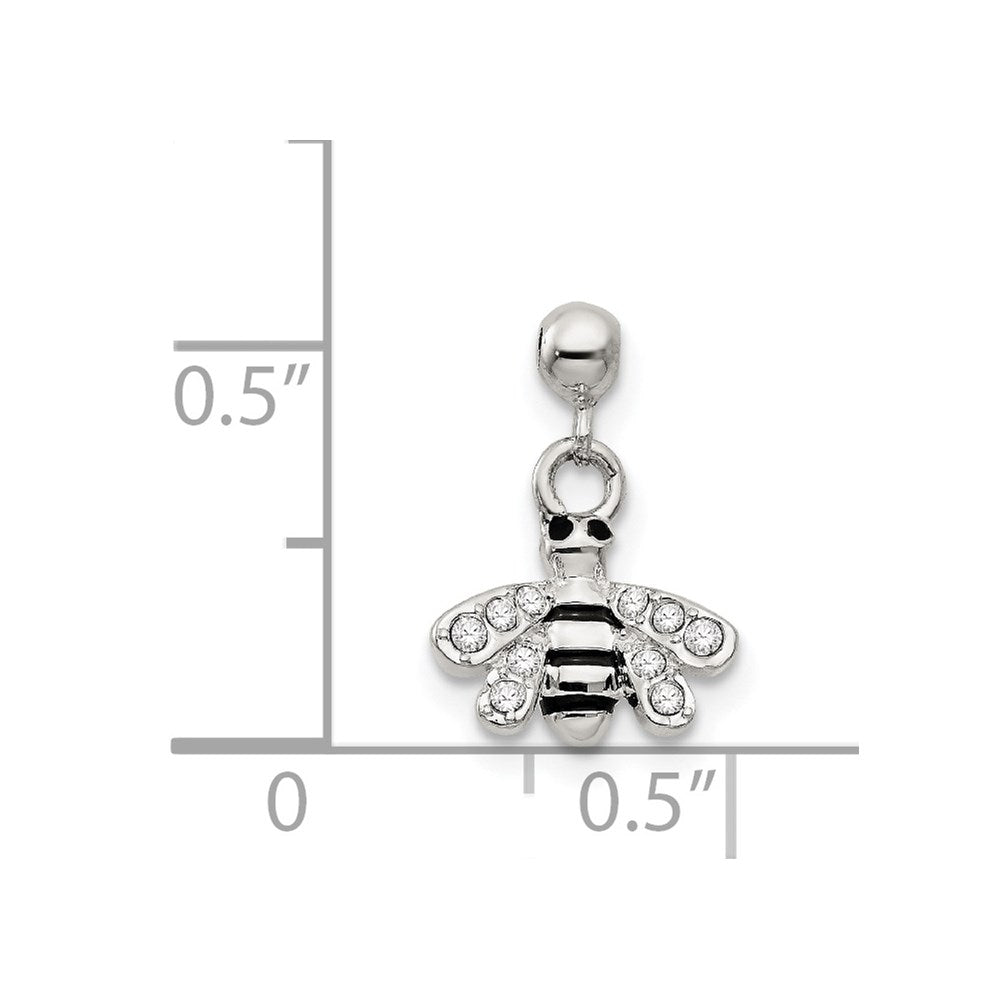 Sterling Silver Mio Memento Swarovski Crystal Enamel Dangle Bee Charm