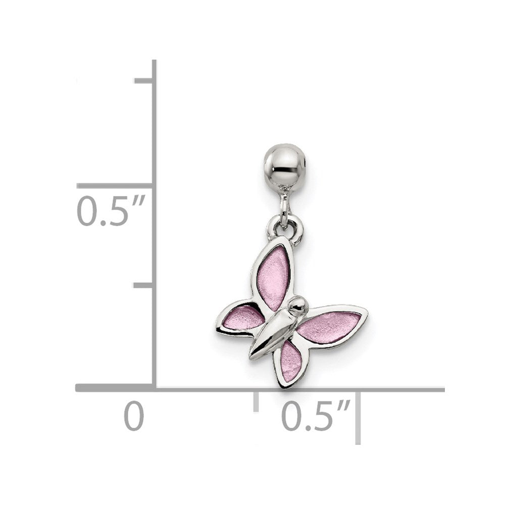Sterling Silver Mio Memento Enamel Dangle Butterfly Charm