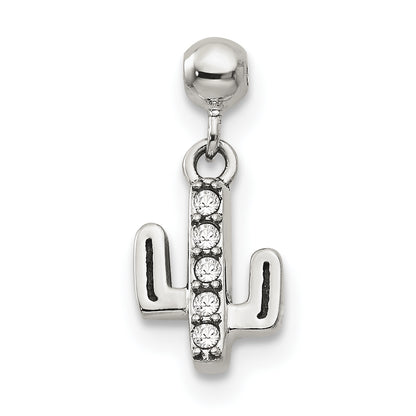 Sterling Silver Mio Memento Swarovski Crystal Dangle Cactus Charm