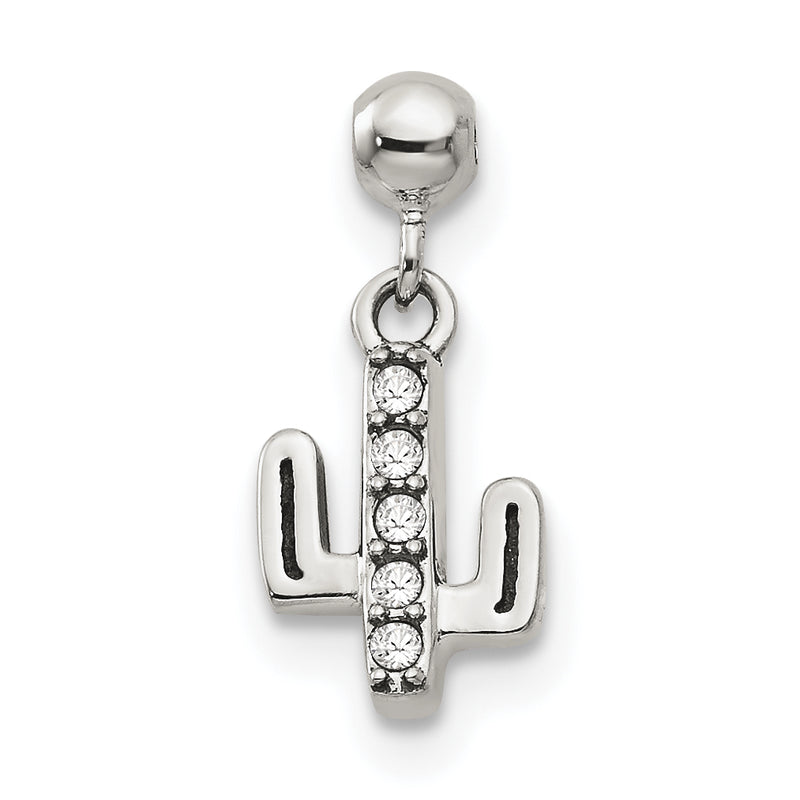 Sterling Silver Mio Memento Swarovski Crystal Dangle Cactus Charm