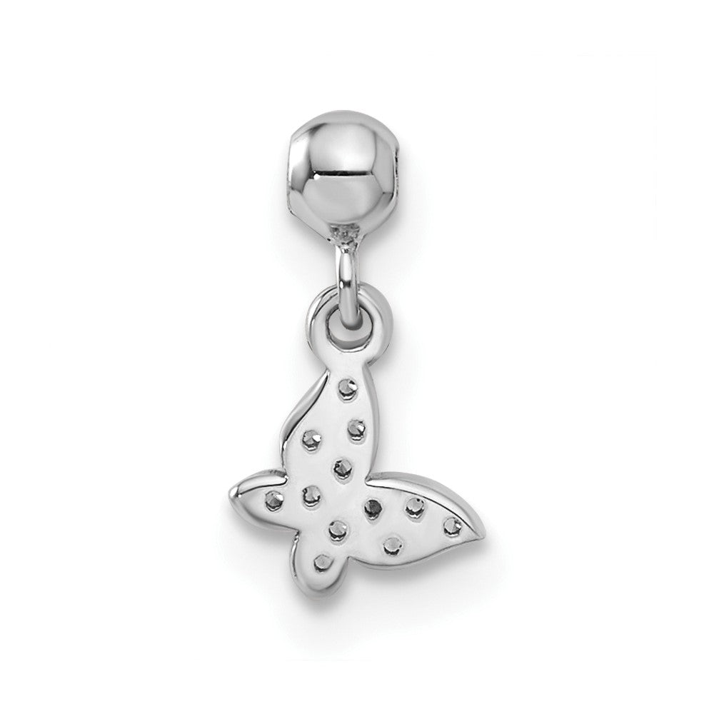 Sterling Silver Mio Memento Cz Dangle Butterfly Charm